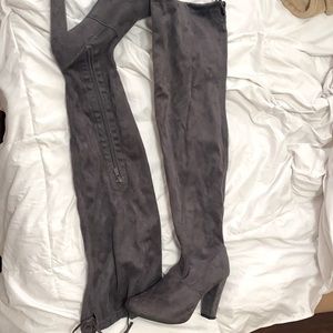 Gray over-the-knee high boots size 7